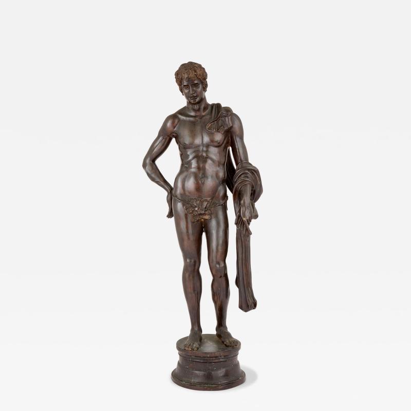 Emile Louis Picault Very large French patinated bronze figural sculpture of Apollo after Picault