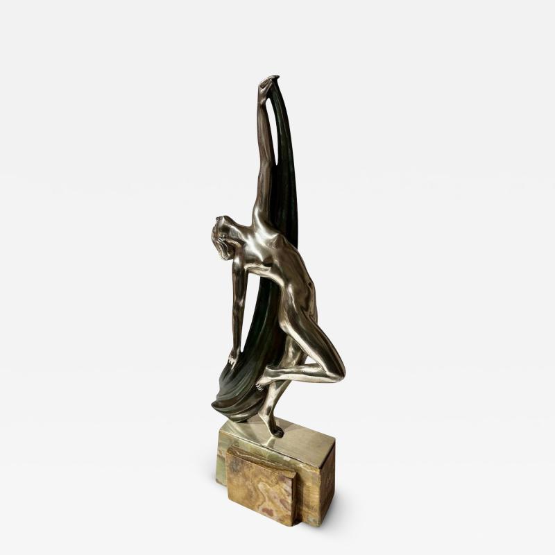 Emile Phillippe Art Deco French Sculptor Phillippe Draped Woman for Ovington Shop New York