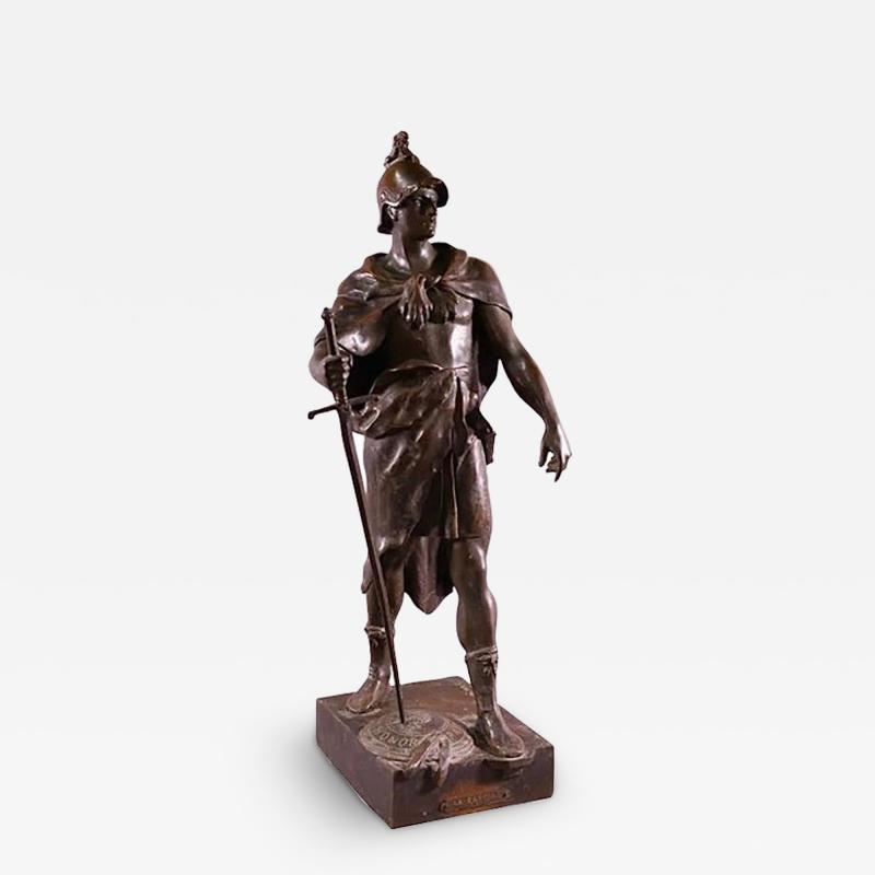 Emile Picault Huge Antique French Bronze Roman Soldier Sculpture by Picault
