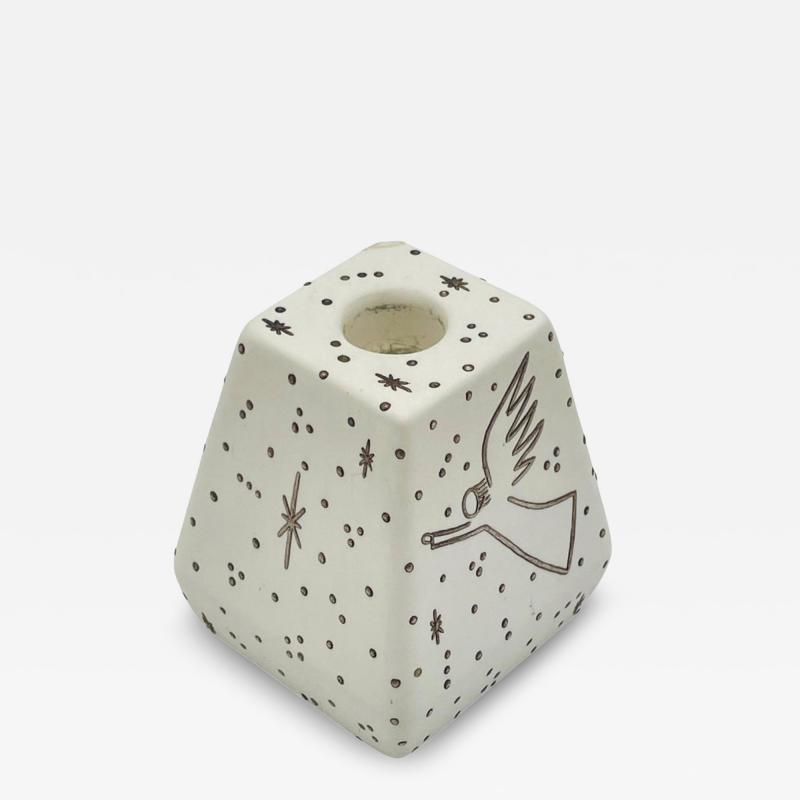 Emilia Castillo Emilia Castillo Porcelain Pure Silver Angelic Candle Holder Mexican Design