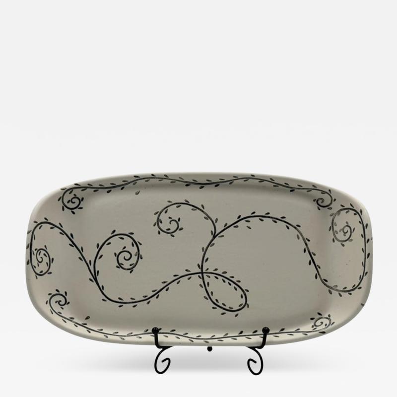 Emilia Castillo Emilia Castillo Porcelain Pure Silver Serving Platter Mexican Modernism