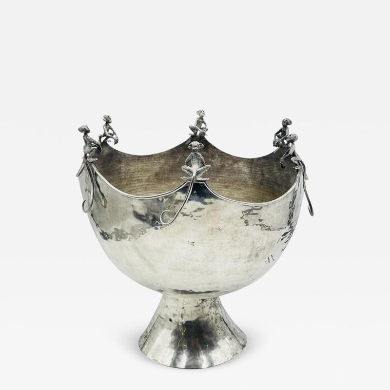 Emilia Castillo Emilia Castillo Silver Plated Monkey Punch Bowl Mexican Modernism