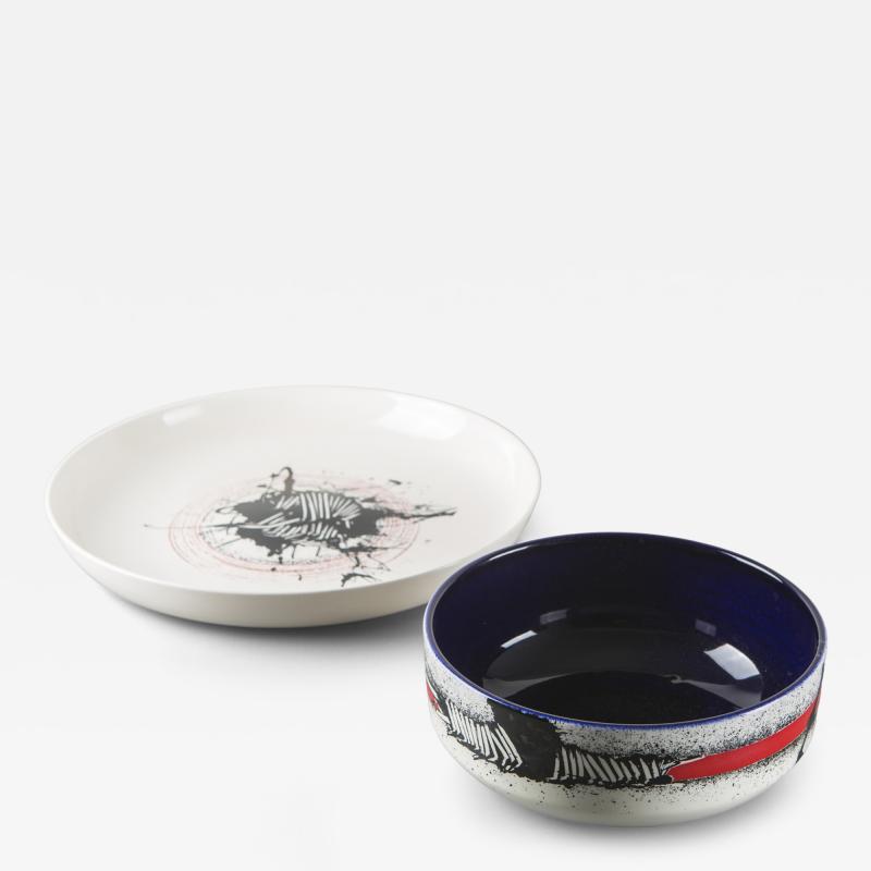 Emilio Scanavino Pair of Ceramic Centerpieces by Emilio Scanavino for Cedit