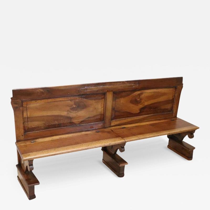 Empire Early 19th Century Solid Walnut Antique Bench