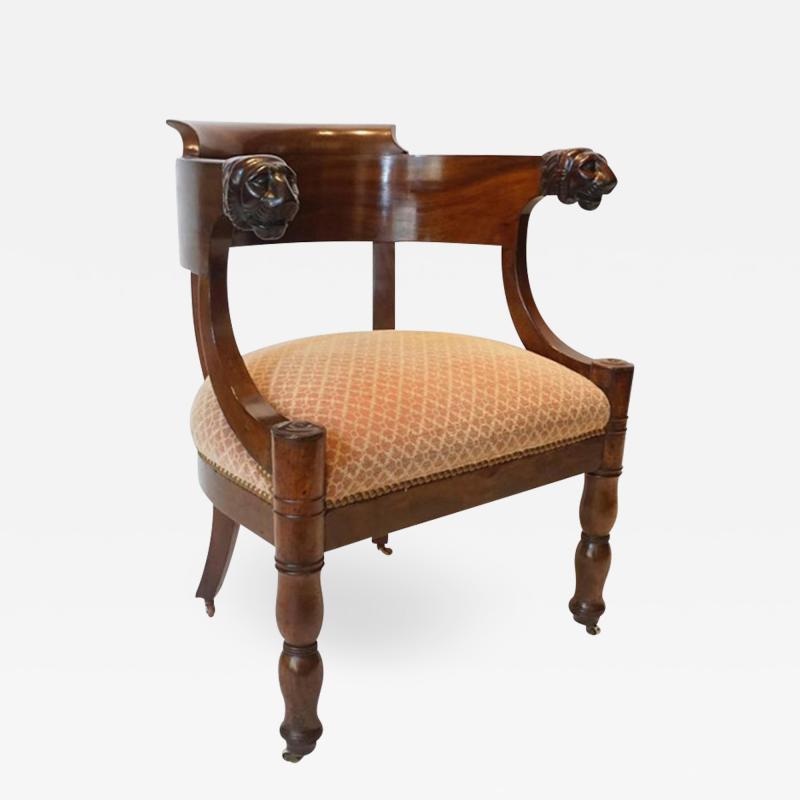 Empire Mahogany Fauteuil De Bureau France circa 1810