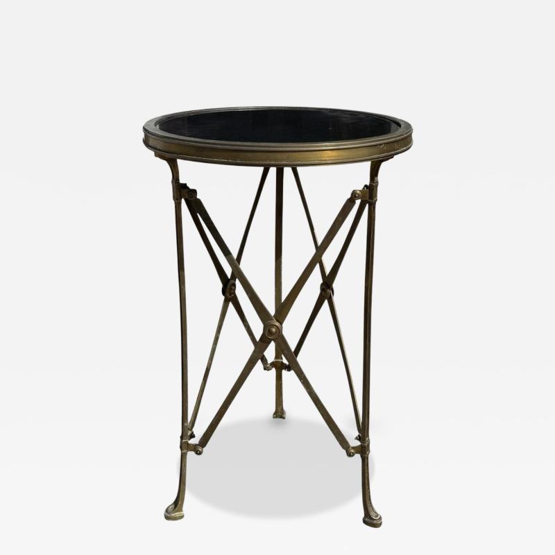 Empire Style Black Marble Brass Gueridon Side Table