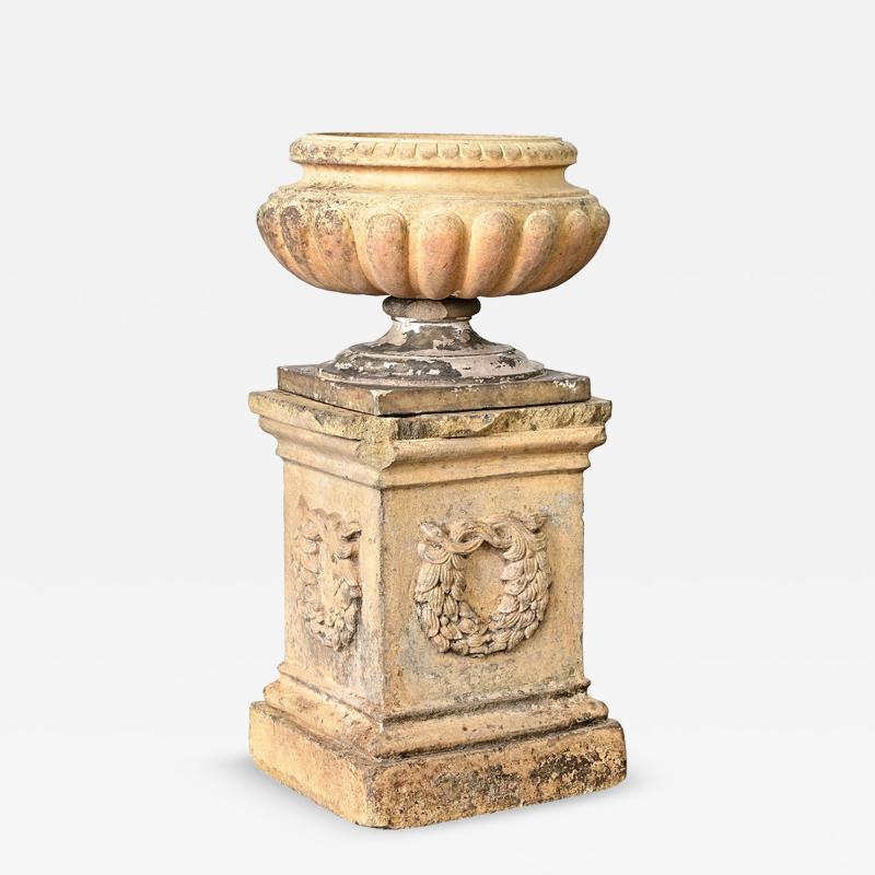 English 19th Century Doulton Campania Urn on Pedestal