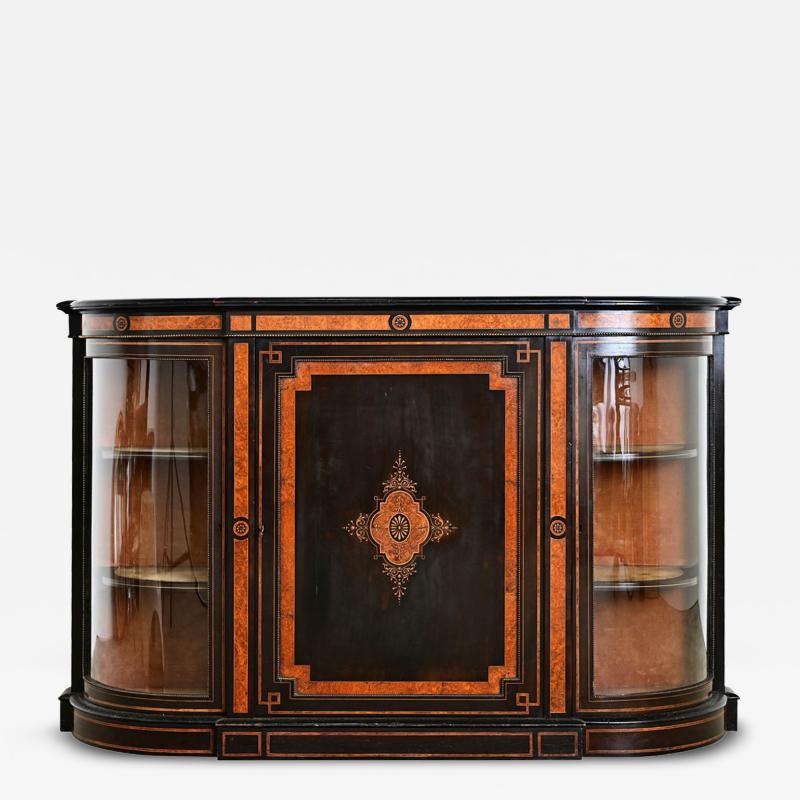 English 19th Century Ebonized Inlay Credenza