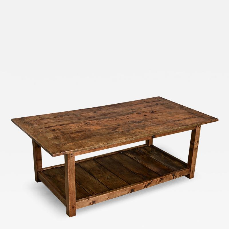 English 19th Century Farmhouse Table in Coffee Table Height