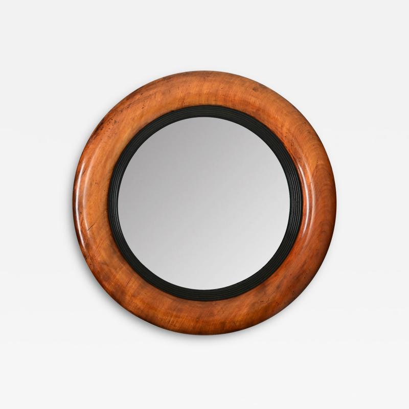 English 19th Century Fruitwood Ebony Mirror