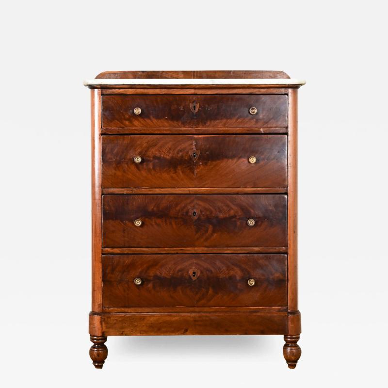 English 19th Century Mahogany Chest with Marble Top