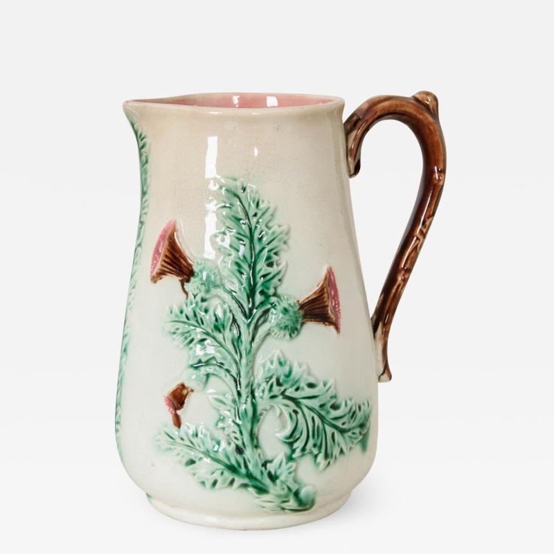 English 19th Century Majolica Thistle Vase