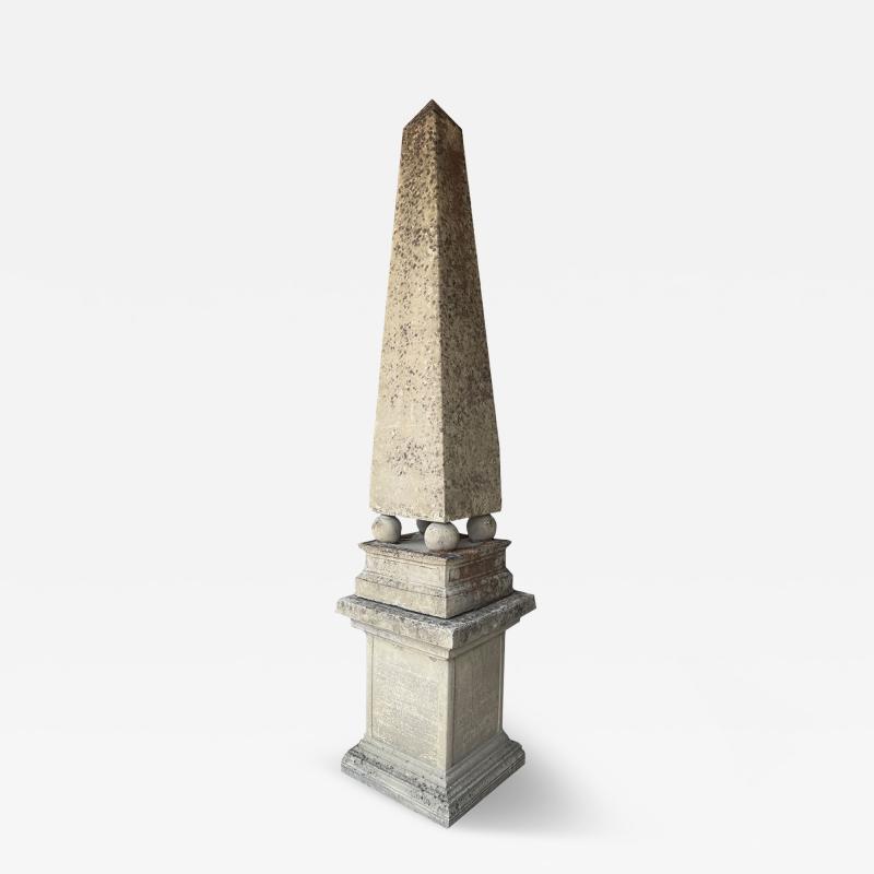 English 19th Century Monumental Garden Obelisk