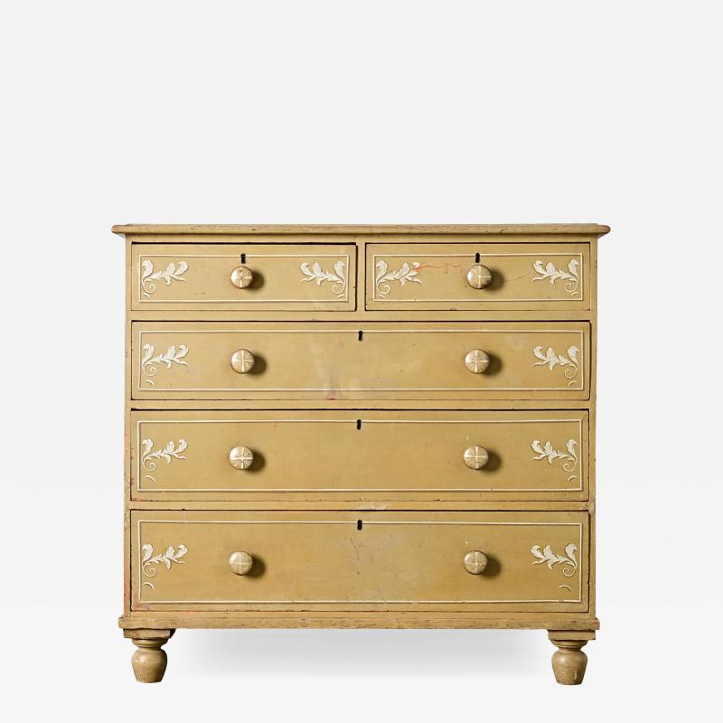 English 19th Century Painted Chest of Drawers