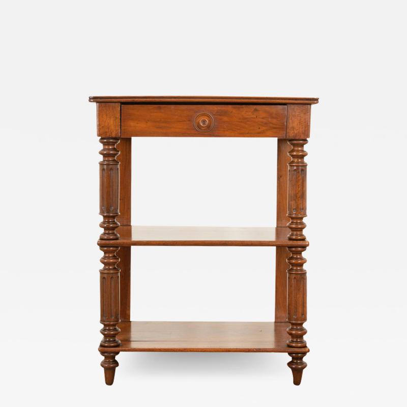 English 19th Century Solid Walnut Etagere