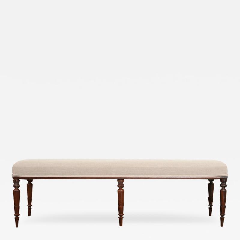 English 19th Century Upholstered Bench