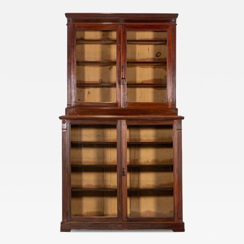 English 19thC Mahogany Glazed Bookcase