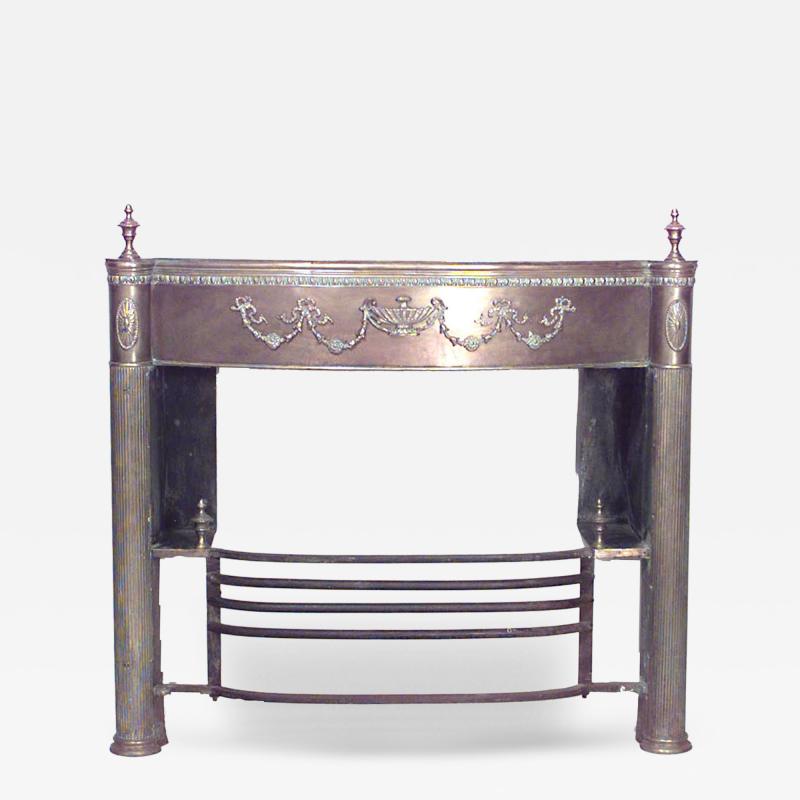 English Adam Brass Festoon Mantel