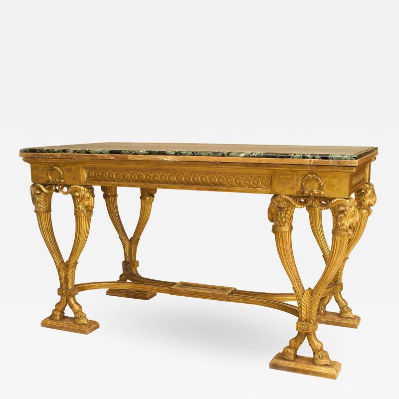English Adam Gilt Marble Console Table