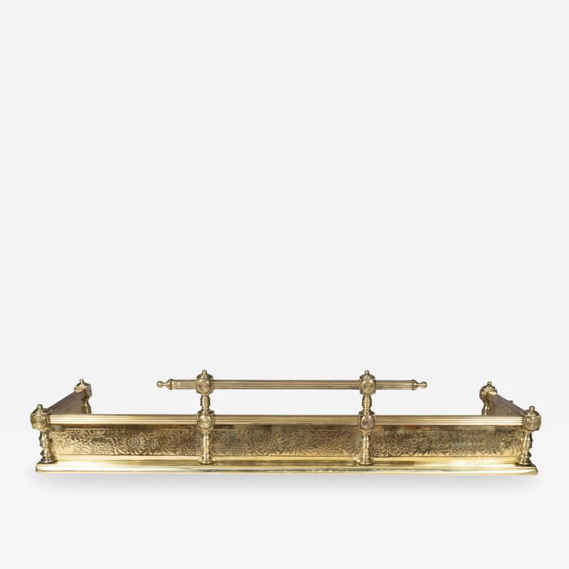 English Aesthetic Movement Brass Fire Fender