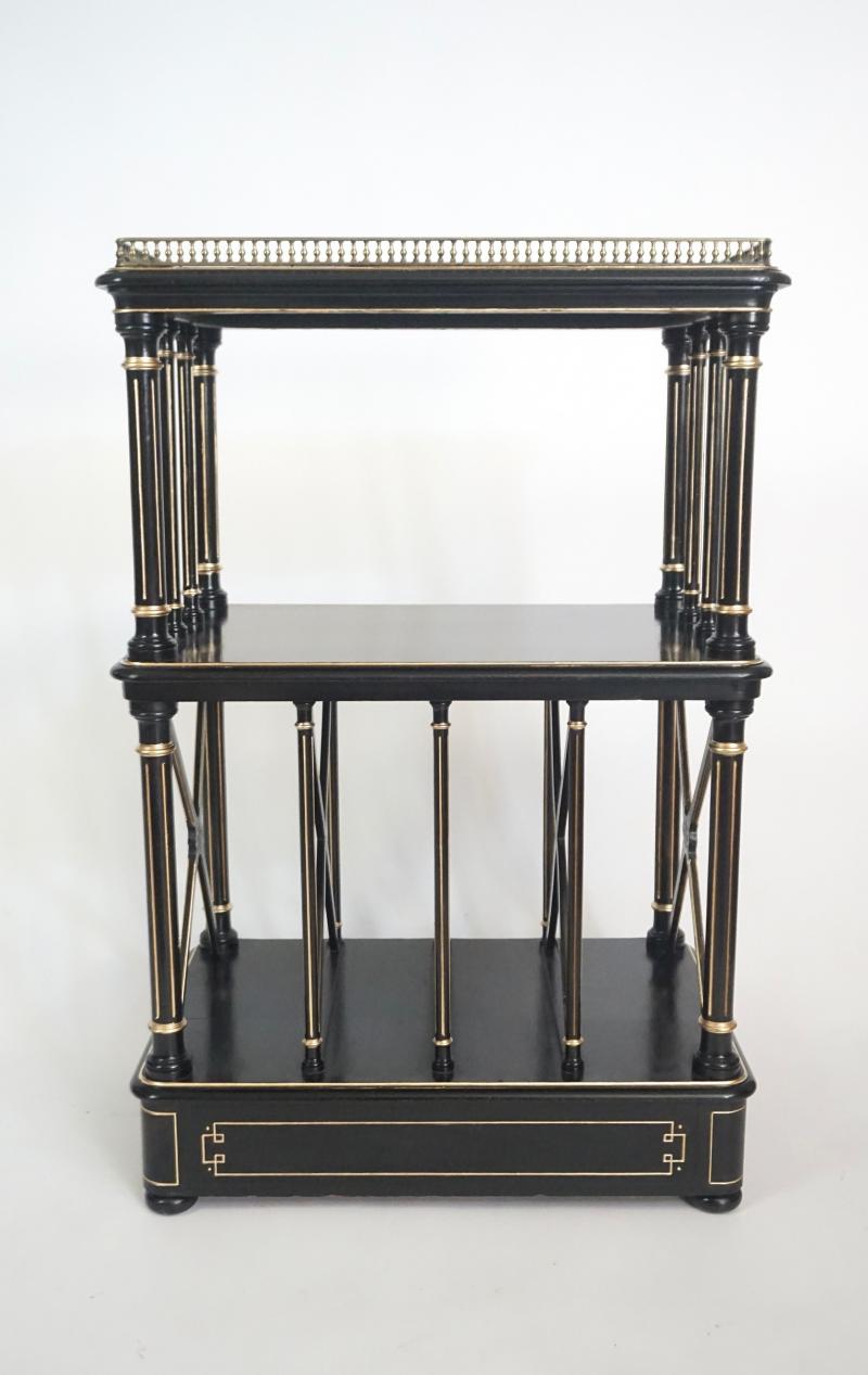 English Aesthetic Movement Ebonized and Parcel Gilt Canterbury Stand or ...