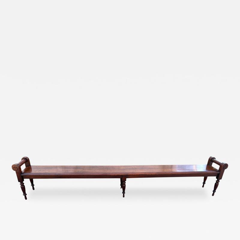 English Aesthetic Movement Mahogany Hall Bench