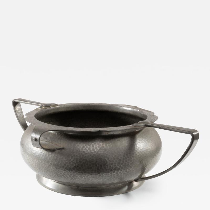 English Art Deco Hand hammered Fruit Bowl or Centrepiece with Extending Handles