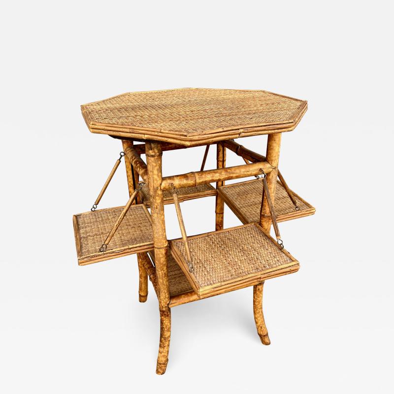 English Bamboo and Rattan Tea Table