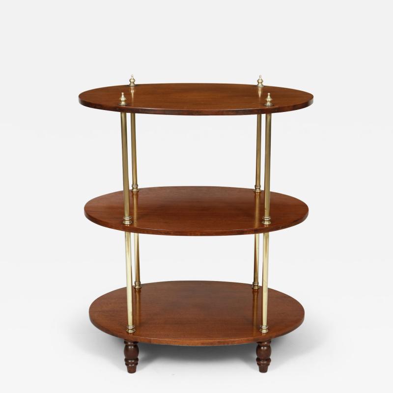 English Campaign Three Tier Stand or Side Table