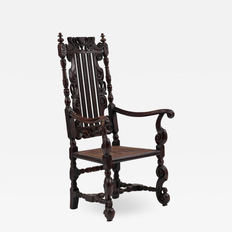 English Charles II Walnut Arm Chair