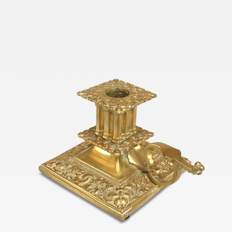 English Chinese Chippendale Style Brass Candlestick