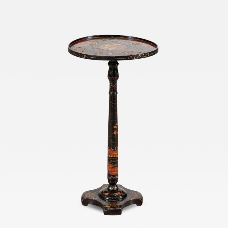 English Chinoiserie Lacquered Side Table