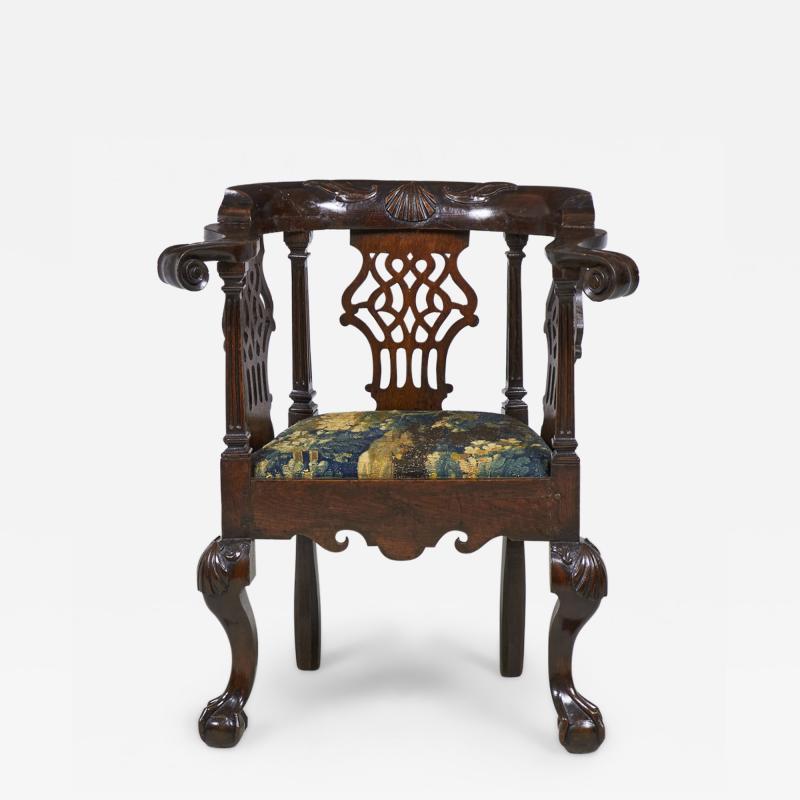 English Chippendale Mahogany Round Back Armchair