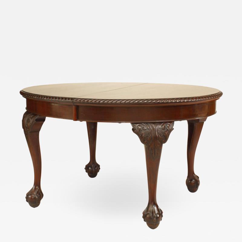 English Chippendale Style Oval Mahogany Dining Table