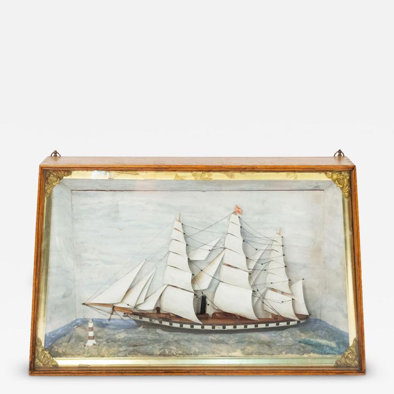 English Country Diorama Ship Wall Plaque