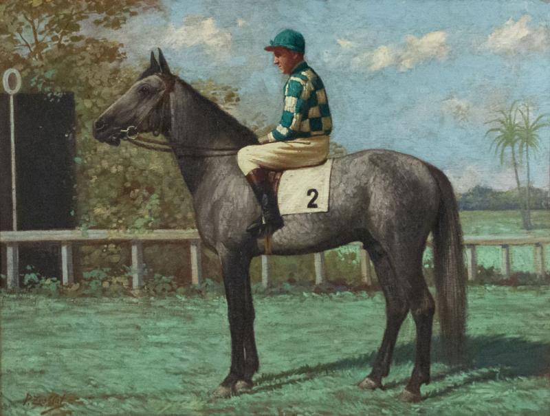 English Country Horse and Jockey Painting