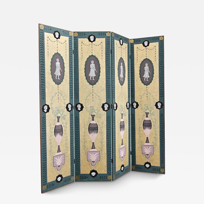 English Early 20th Century Bloomsbury Folding Screen