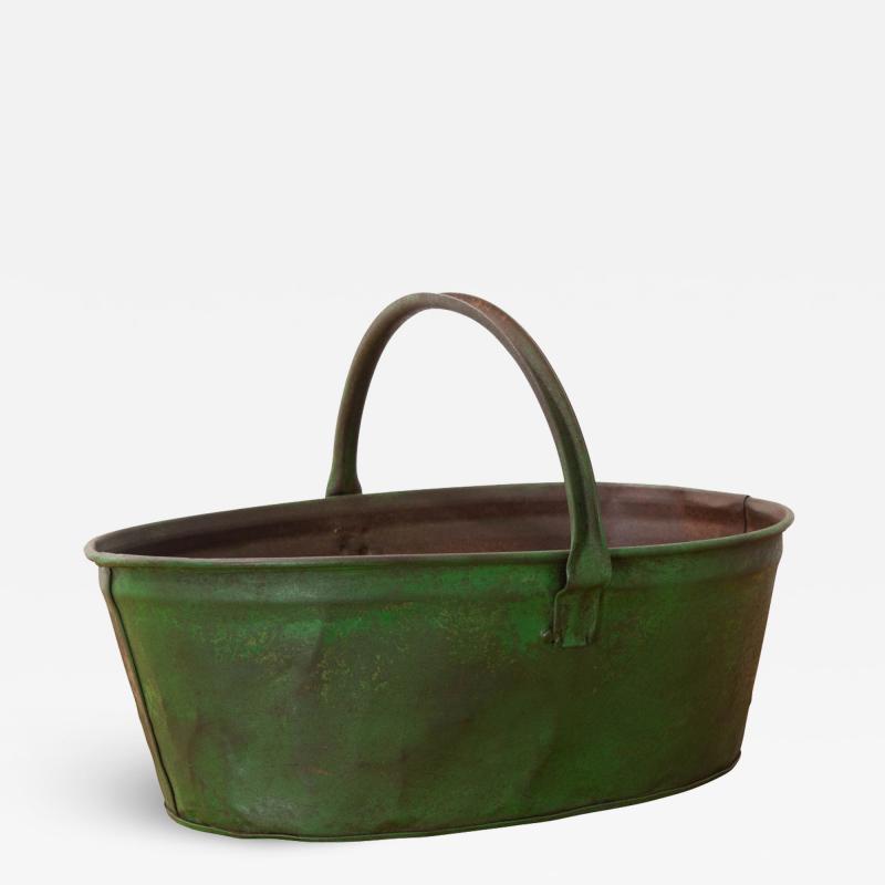 English Early 20th Century Painted Metal Harvest Trug
