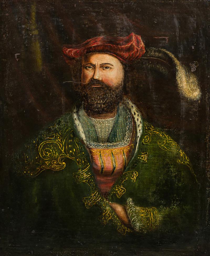 English Ebonized Henry VIII Portrait