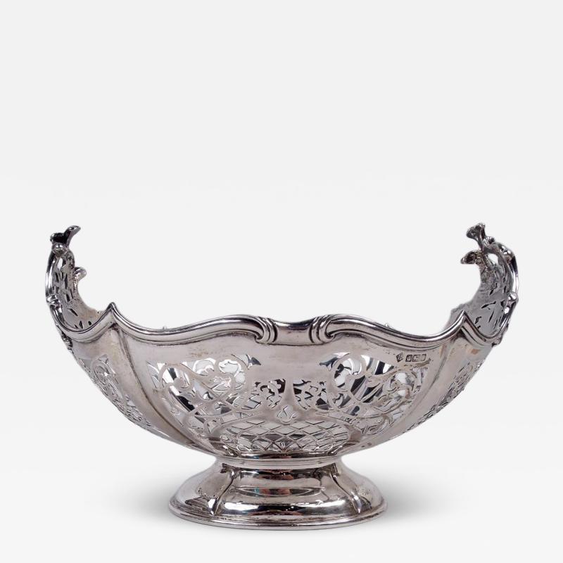 English Edwardian Classical Sterling Silver Openwork Bowl 1911