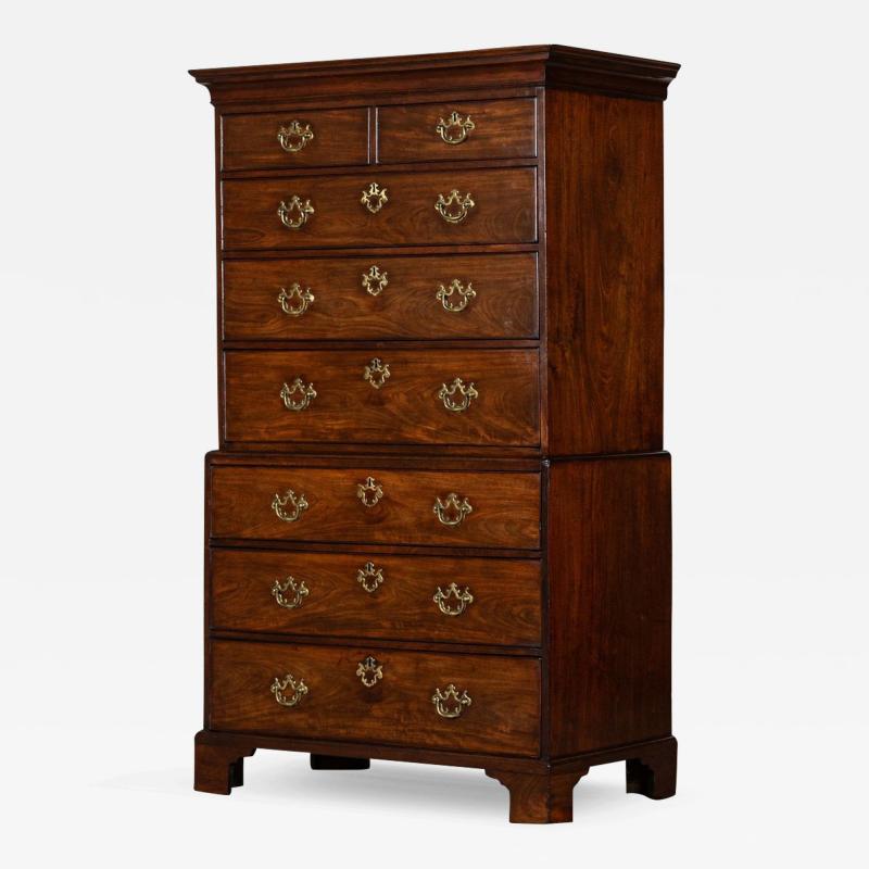 English George III Mahogany Chest on Chest