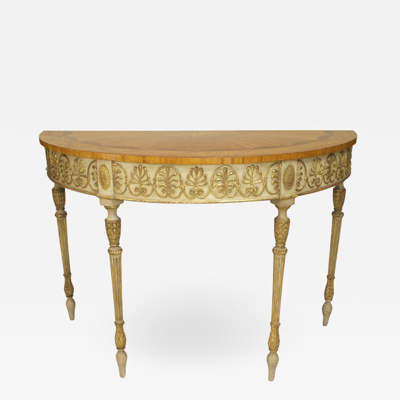English George III Painted and Gilt Console Table