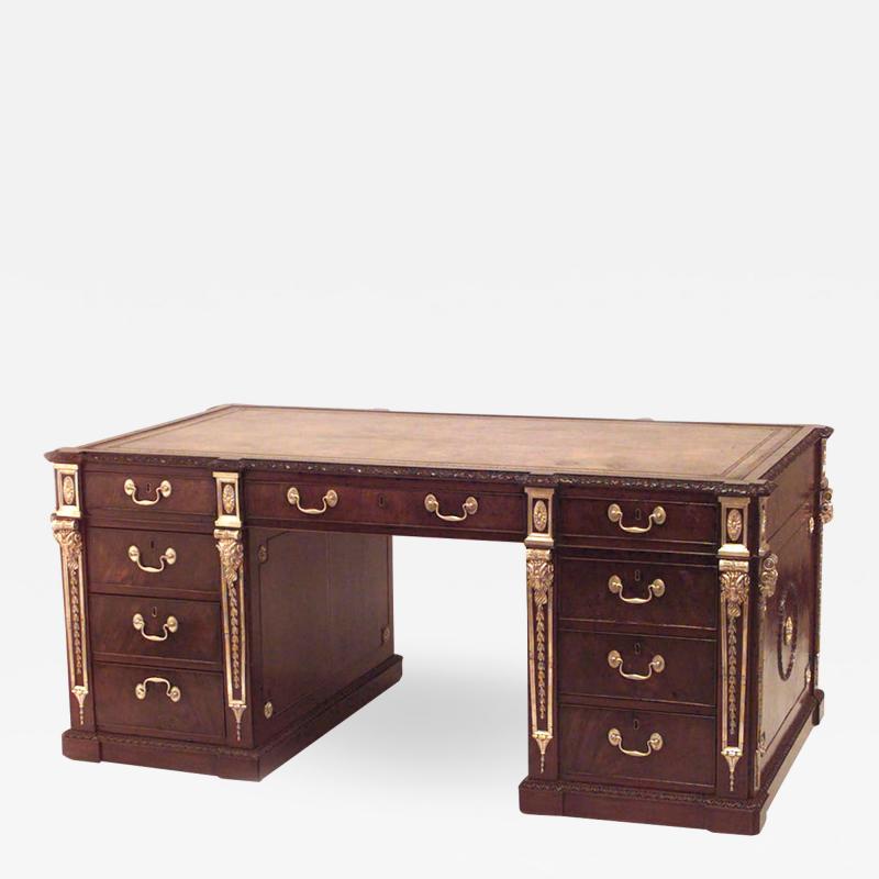 English Georgian Mahogany Kneehole Desk