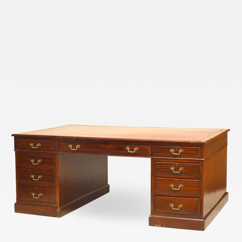 English Georgian Mahogany Partner s Desk