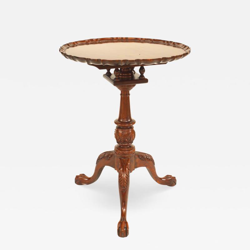 English Georgian Mahogany Scalloped End Table
