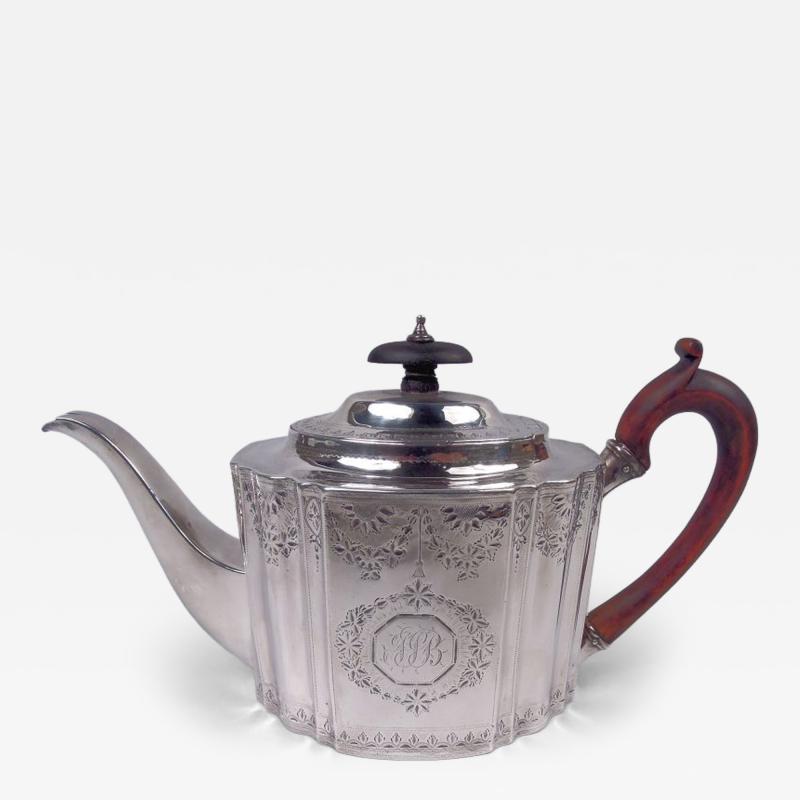 English Georgian Neoclassical Sterling Silver Teapot 1792