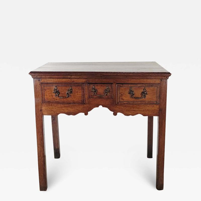 English Georgian Provincial Oak Side Table or Lowboy circa 1800