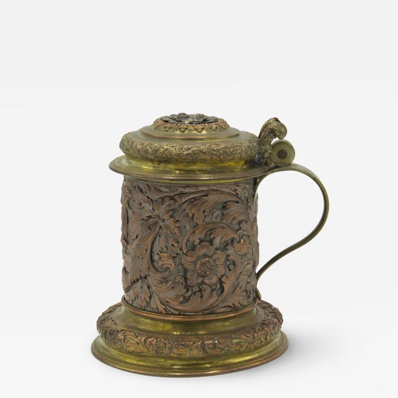 English Georgian Silver Plate Gilt Tankard