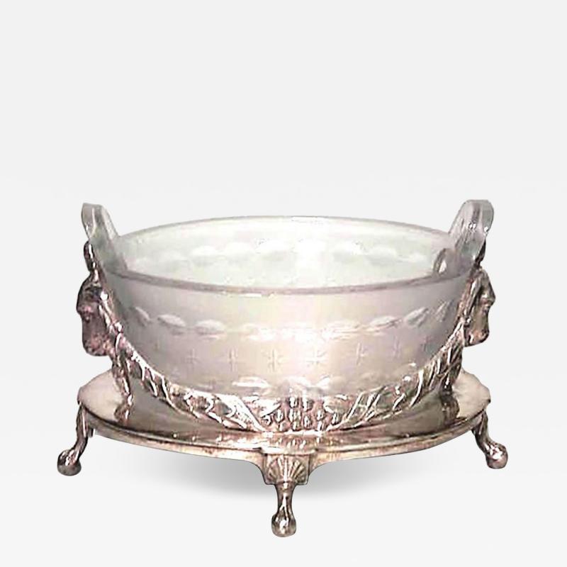 English Georgian Silver Plate Rams Head Centerpiece