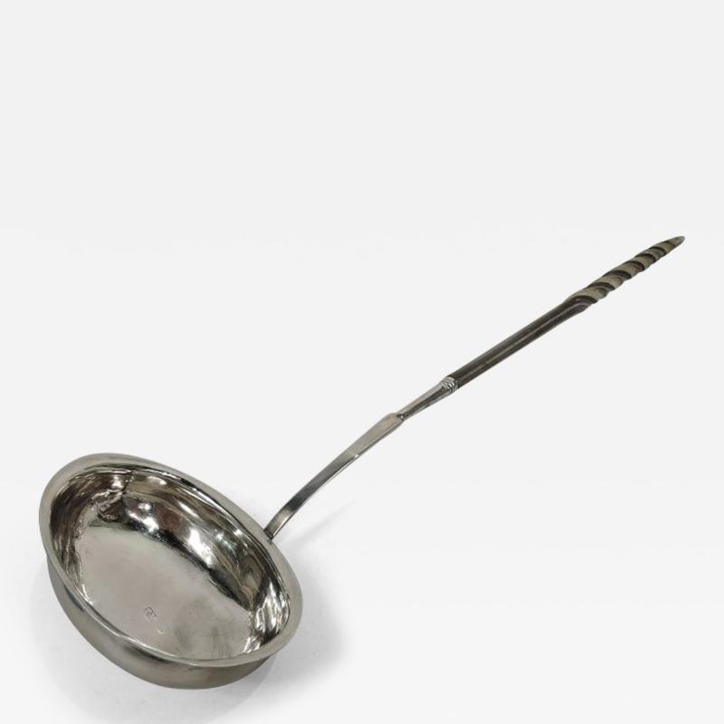 English Georgian Sterling Silver Punch Ladle with Baleen Handle